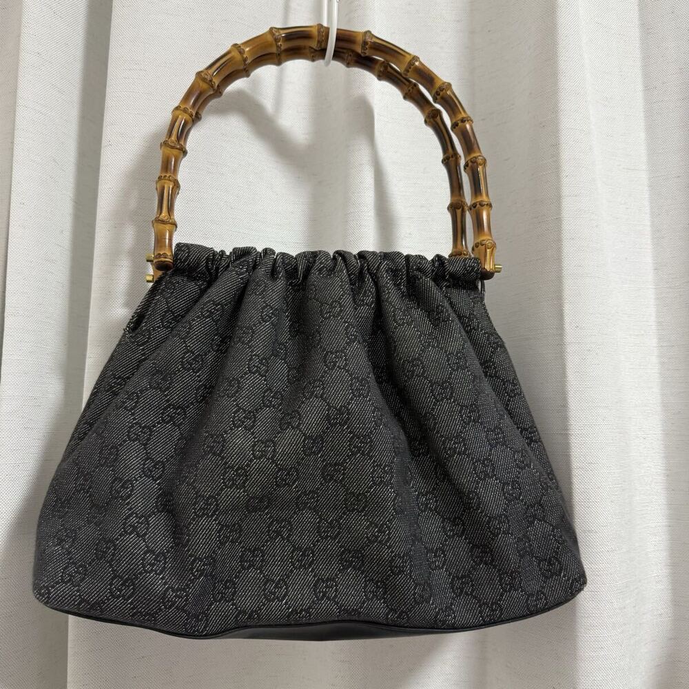 GUCCI Bamboo Handbag Denim